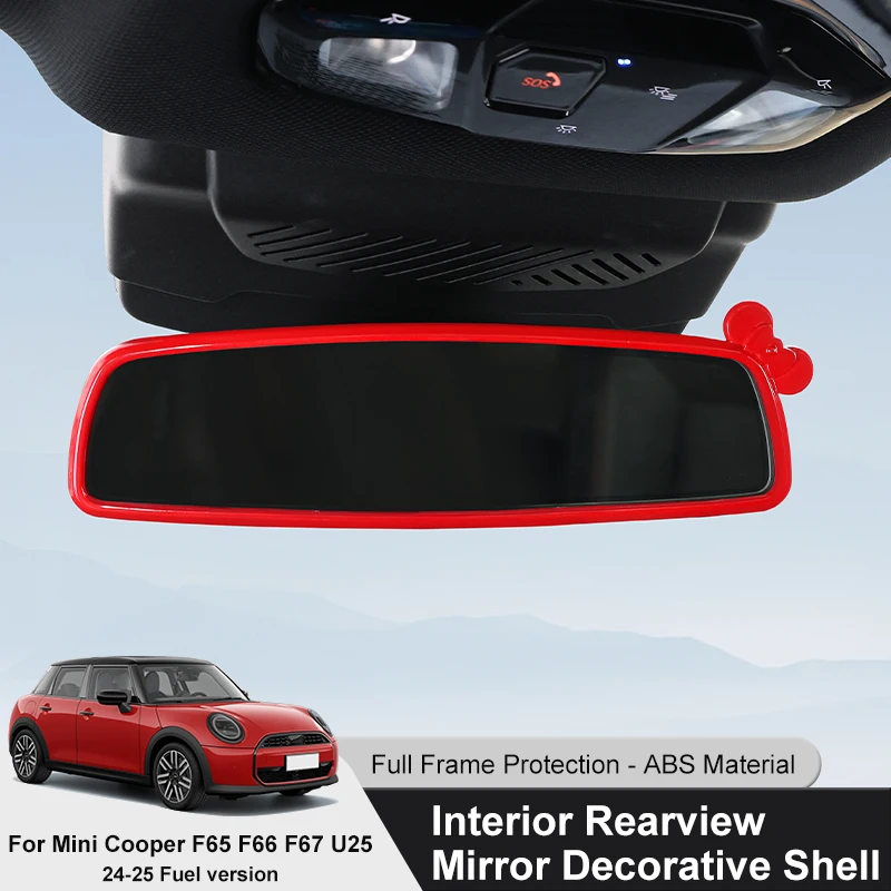 

Внутреннее зеркало заднего вида автомобиля, защитный декоративный корпус для Mini Cooper F65 F66 F67 U25 2024, чехол для зеркала для макияжа, аксессуары
