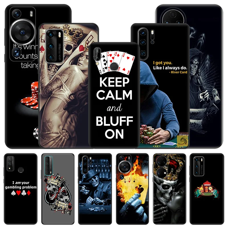 Phone Case For Motorola G200 One Fusion G30 G31 Huawei P20 P30 P40 Lite P-Smart iphone6 Poker ACE Skull Matte Soft Cover