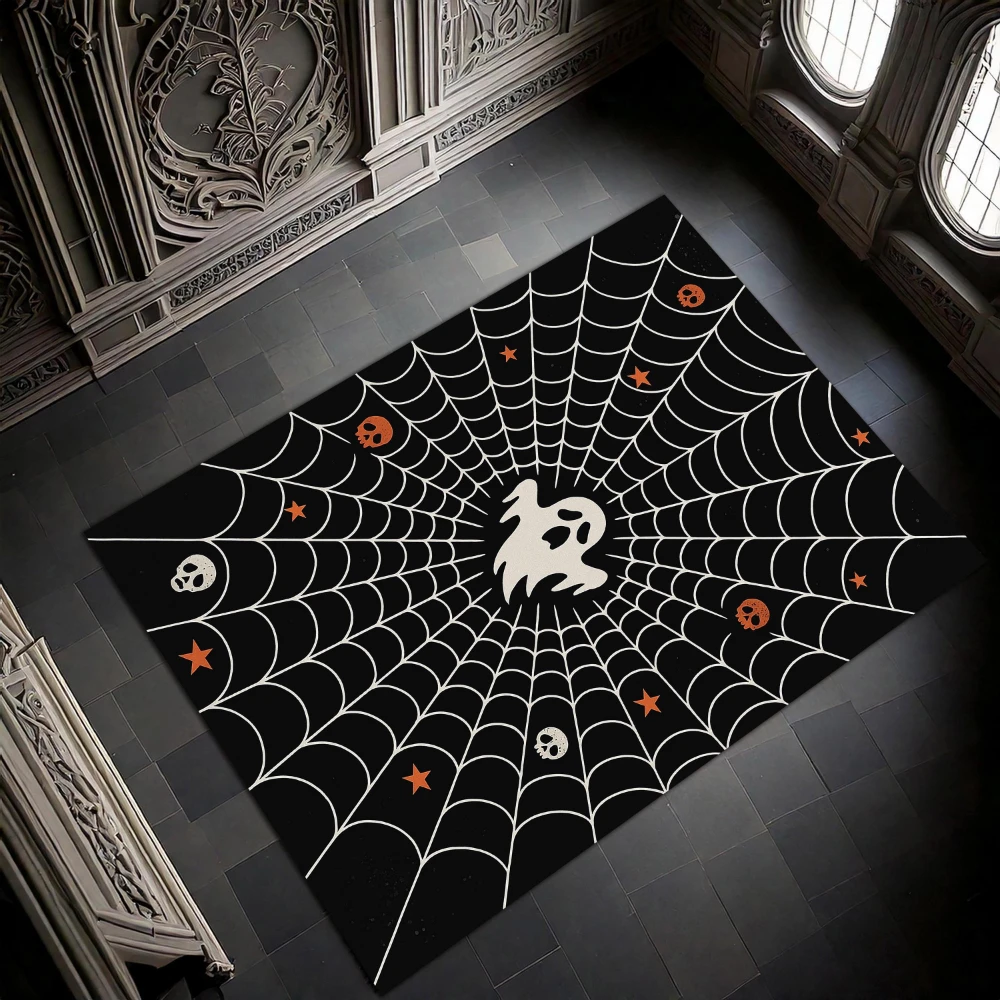 Victorian Gothic Botanical Spider print large Rug entryway resting spot dark cottage home decor Washable Rug Present