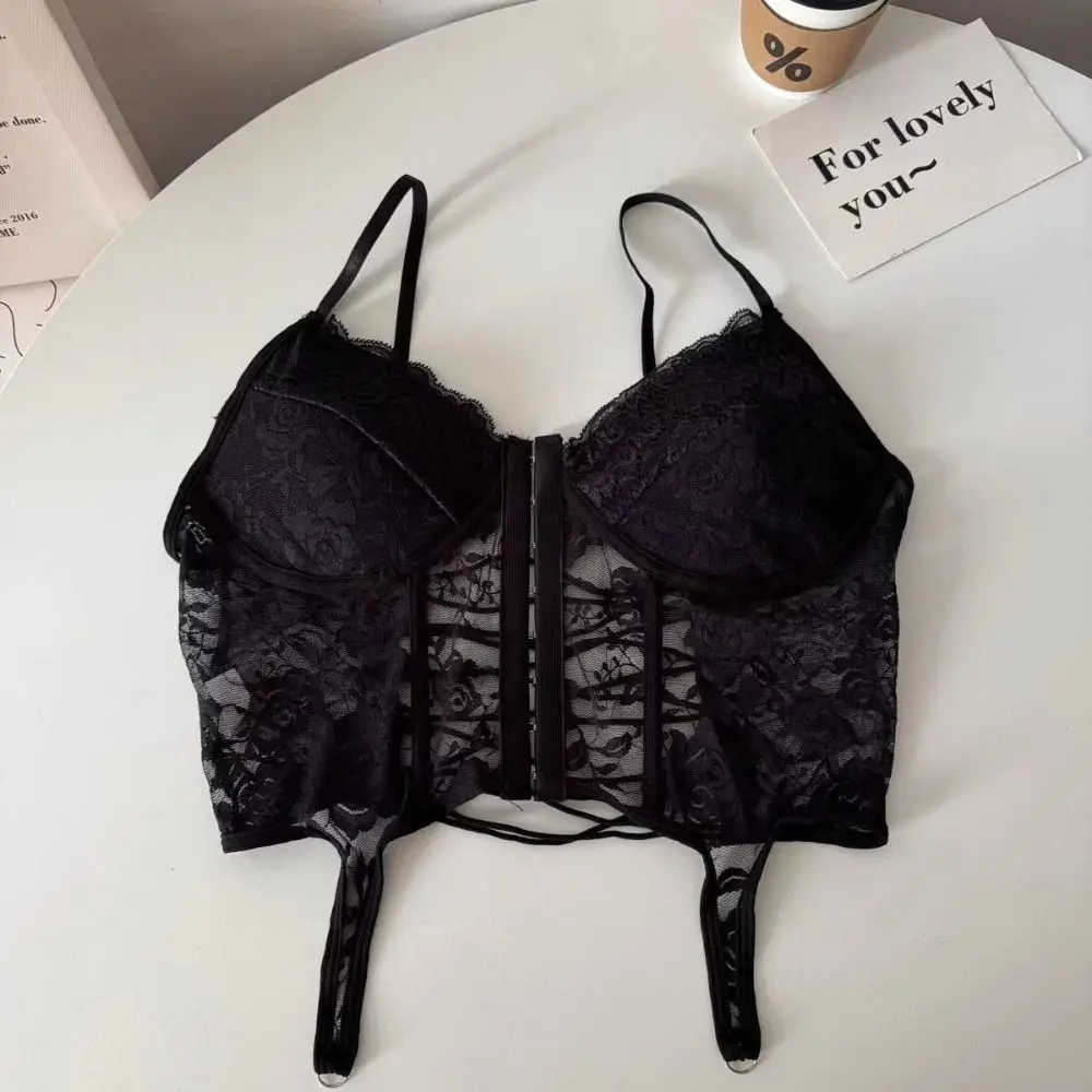 Y2k V-Neck Sexy Lace Corset Top Push Up Slim Fit Floral Lace Camisole Sleeveless Wrap Chest Slim Bodice Travel