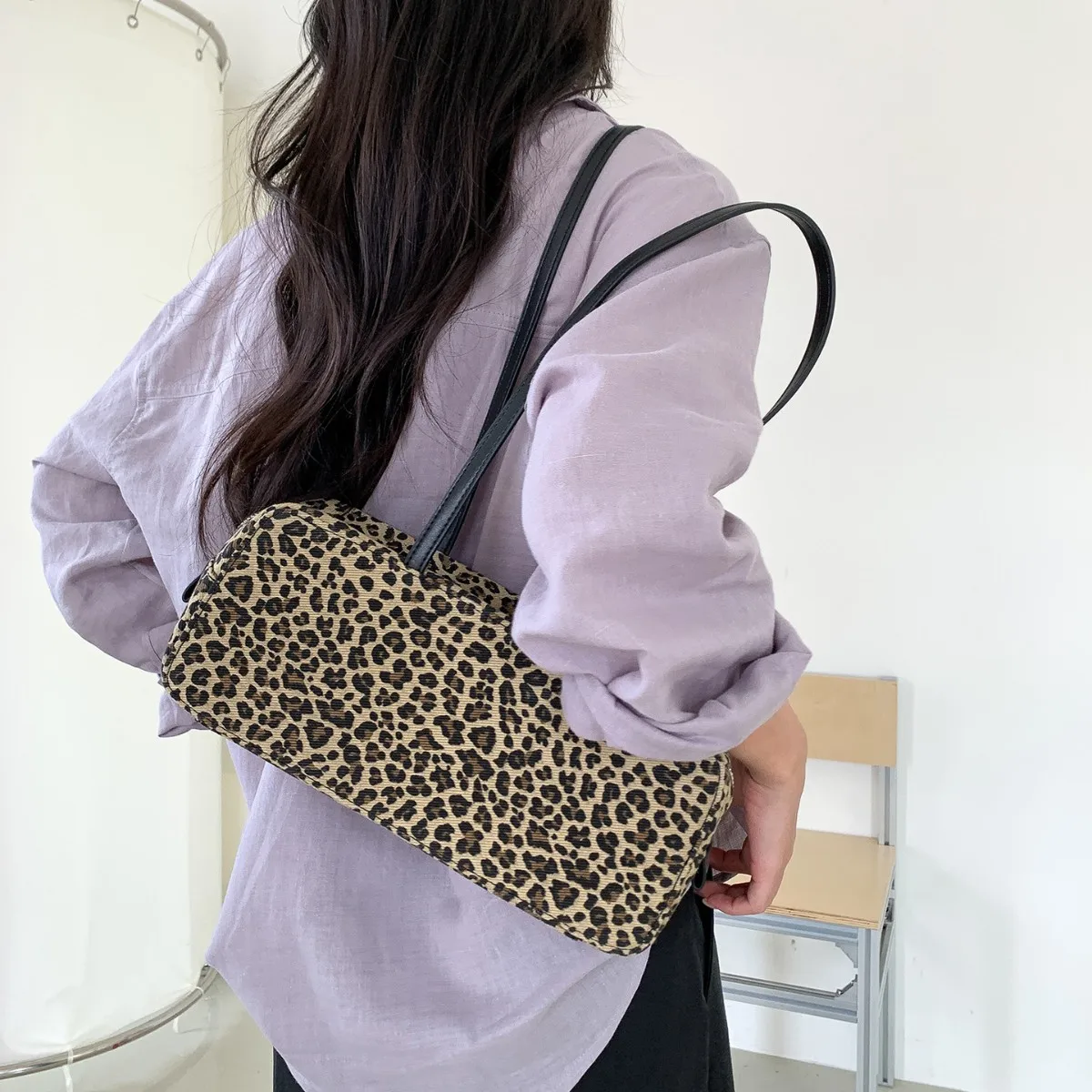 

Fashion Leopard Shoulder Bag Animal Printed Underarm Bags for Women Designer Handbags Faux Suede Box Bag NEW Purses Shopper Chic