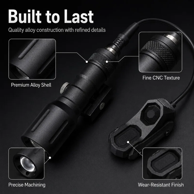 Alloy Build Multi‑Flashing Mode Bright Torch Accessory with Replaceable Tail Adapter Part