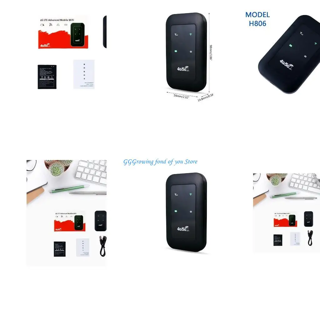 H9EB Mobile Hotspot 4G LTE Router Up to 150Mbps Speed 10 Devices Create WLAN to Use Any Card