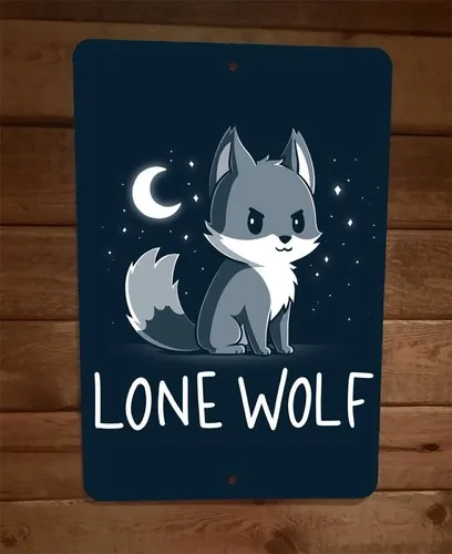 Lone Wolf   Metal Wall Sign Poster