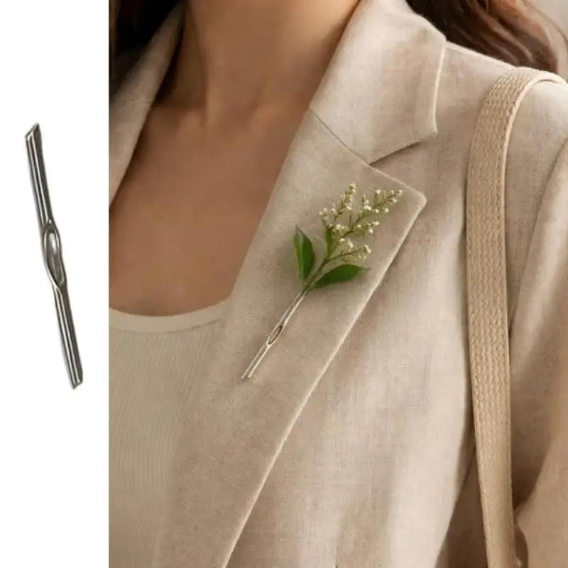 Creative Branch-Shaped Flower Insertable Brooch DIY Clothing Corsage Ornament Metal Branch Pins For Brooches With Insert Flowers