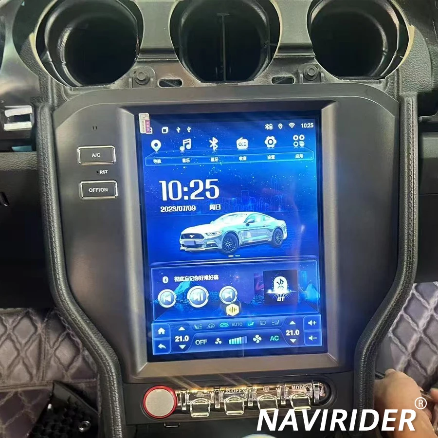 Qled Screen Navigation GPS For Ford Mustang 2015-2021 Radio Navi Stereo Android 15 256GB AHD 9.7inch Multimedia Video Player