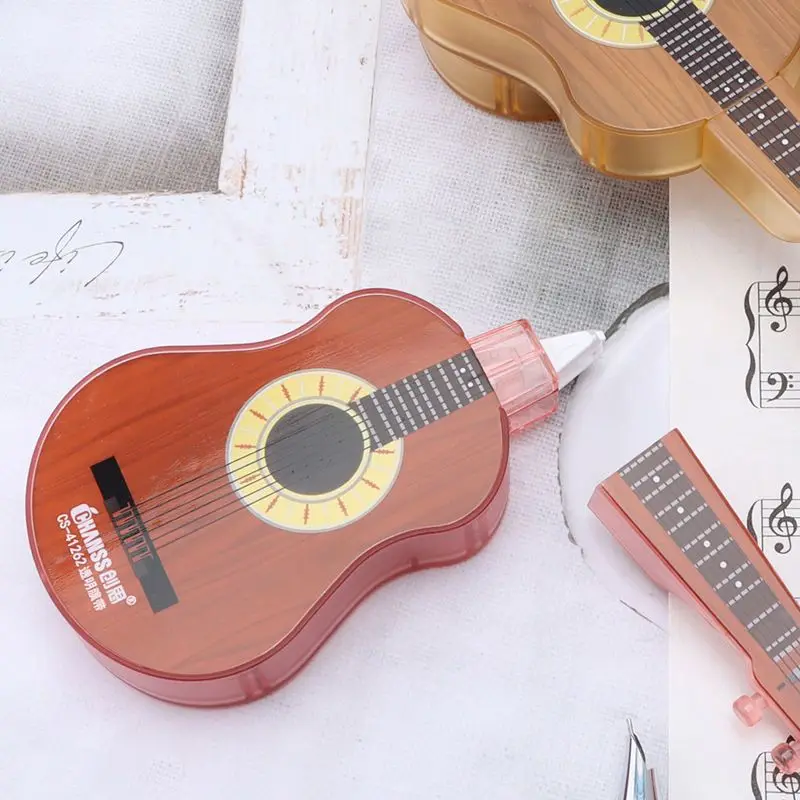 Correction Tape Creative Guitar Shape Correction Tape Large Capacity  Student Office Correction Tape