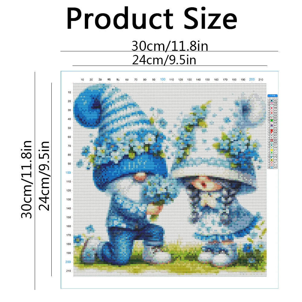 Evershine Printed Cross Stitch Kit Dwarf Pattern Embroidery Supplies Couple Portrait DIY Needlework Complete Set Home Decor