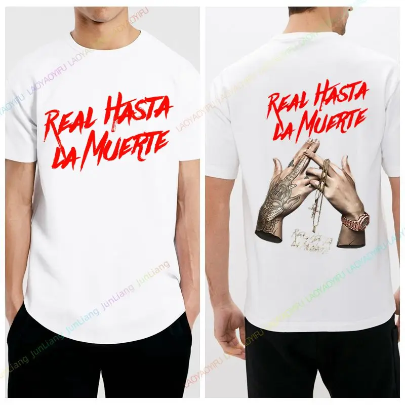 Real Hasta La Muerte Rapper Anuel AA Graphic Fun Cute Man Oversized Short Sleeve T-shirt Real Till Death Man Cool Cotton T-shirt