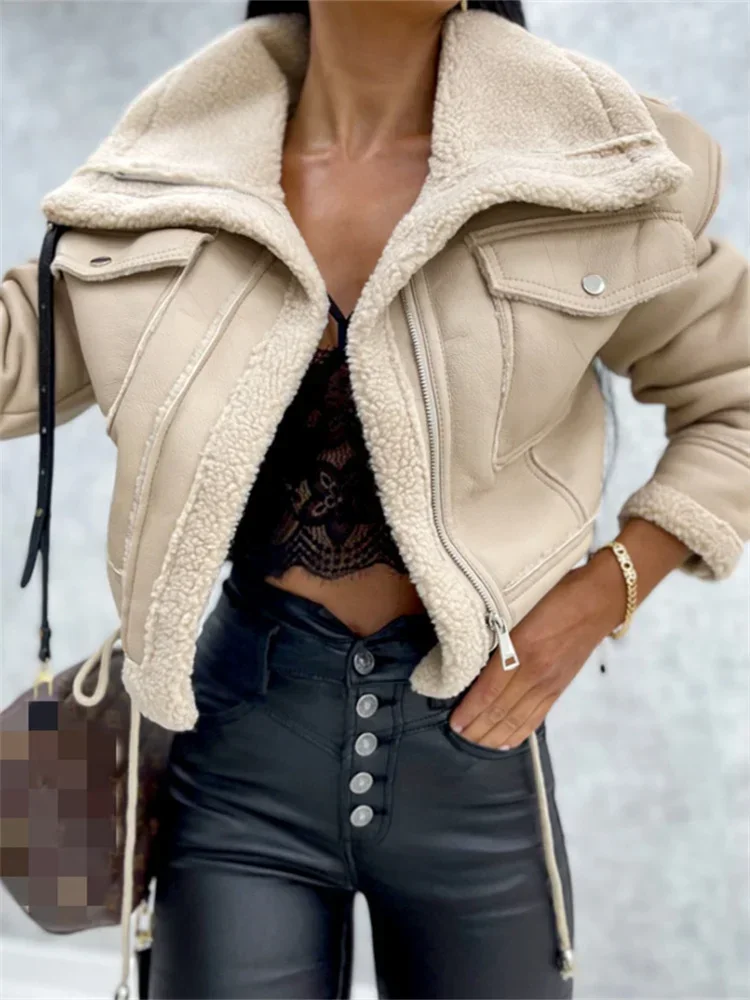 Módní dámské bundy, podzimní a zimní kabáty, gotický grunge, s dlouhým rukávem, zipem, crop topy, svrchní oblečení, dámská větrovka Harajuku - náhled 5