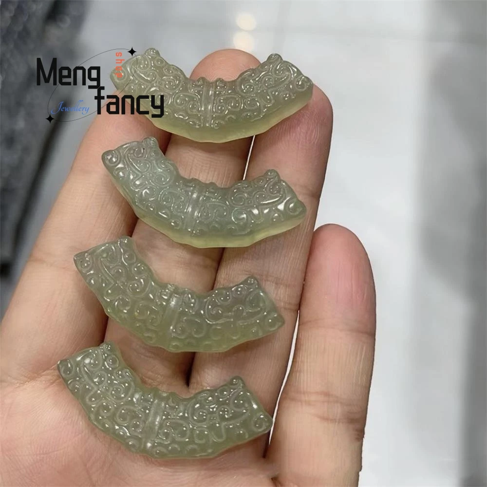 Natural Ice-transparent Light Green Xiuyan Jade Auspicious Cloud lock Eight Trigrams Maitreya Buddha Pendant Luxury Fine Jewelry