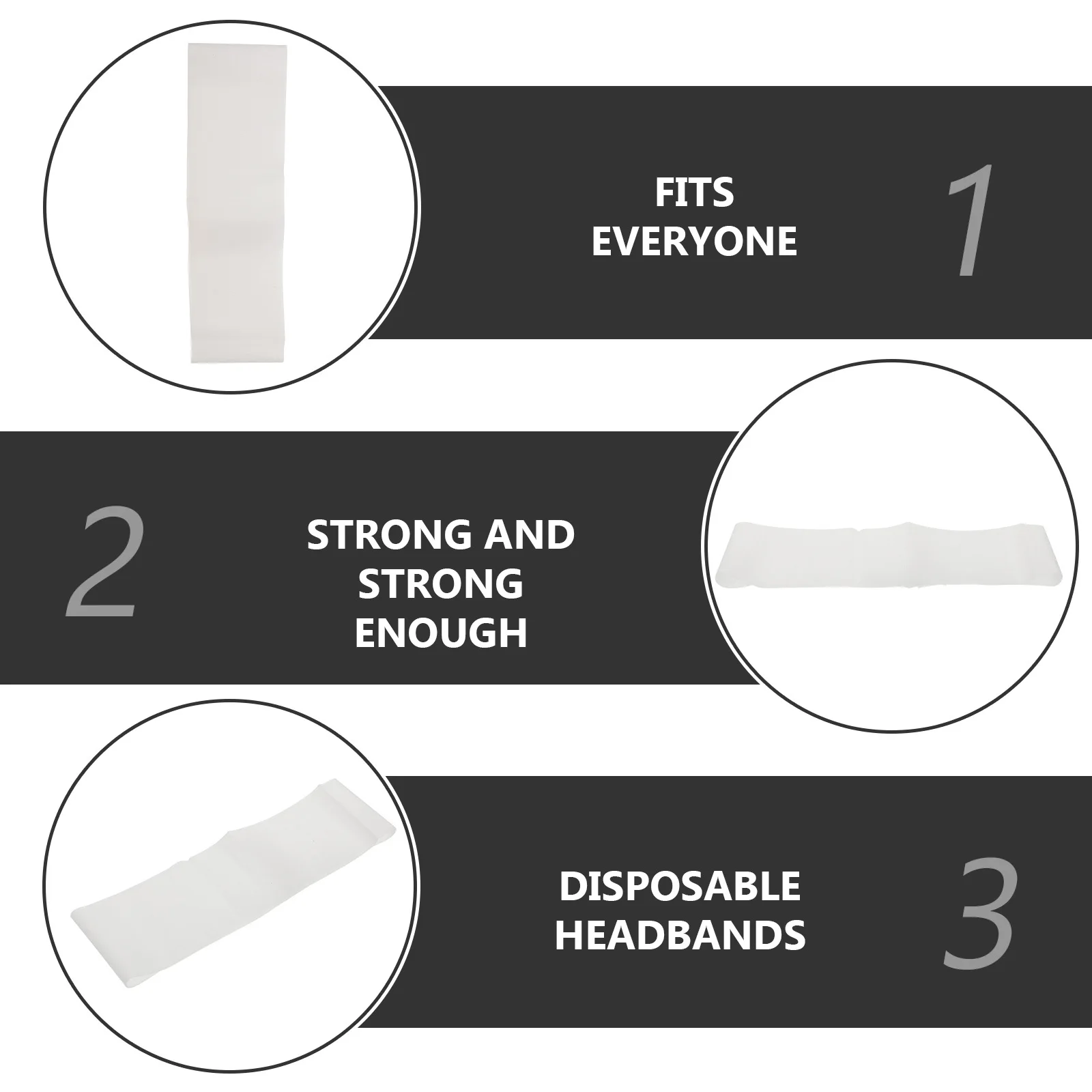 

100Pcs Wide Disposable Headbands Non-Woven Hair Bands for Beauty Care Sweatproof Hygienic Single Use Non-Woven Hairbands