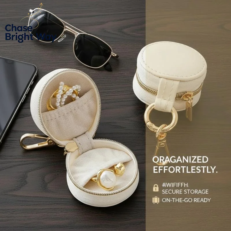 Jewelry Ring Holder Keychain - Portable Travel Sports Ring Keeper Case - Versatile Display Storage Organizer Box With Key Chain