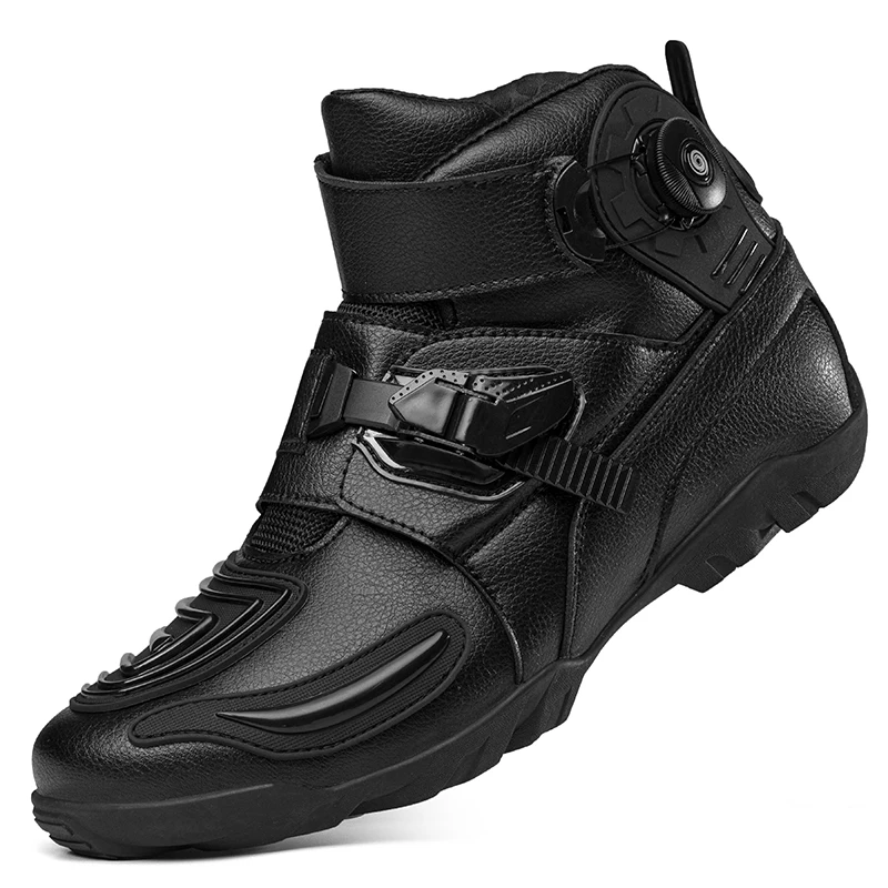 Scarpe da moto da uomo stivali da equitazione professionali alti Moda taglie forti Stivali protettivi antivento impermeabili con suola in gomma