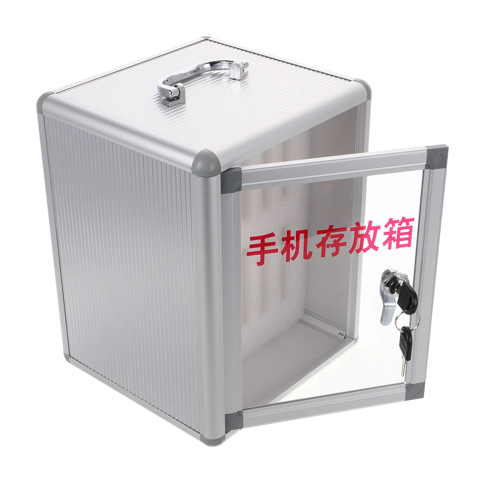 

Phone Storage Cabinet Lock Transparent Cell Phone Locker Box Safety Container Sturdy Material Built in H Wall Mountable