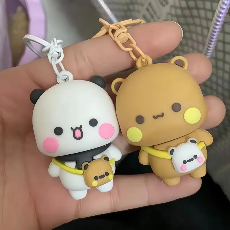 

2025 Hot Sale Panda Bubu And Yier Kawaii Doll Pendant Toys Cartoon Panda Bear Doll Key Chain Backpack Pendant Couple Toy Gifts