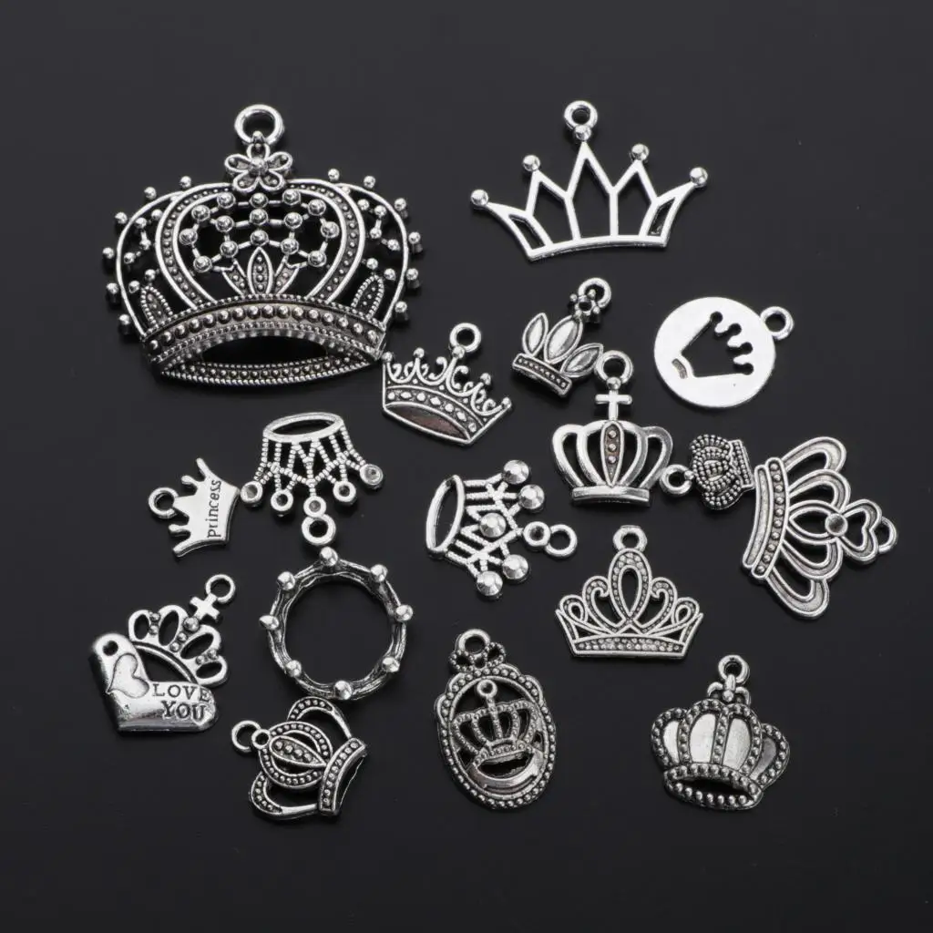 

17 комплектов, подвески в виде короны, чехол, ожерелье, джинсы, подвесной декор, детский подарок