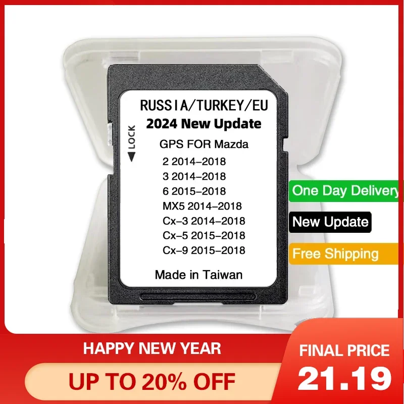 

Sat Nav SD Card EU Russia Turkey Ukraine Maps for Mazda 2/3/6/CX3/CX5/CX9/MX5 Vehicle Navi Card Update 2024 Version Navigation