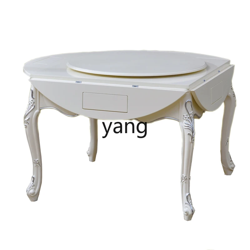 

LH mahjong machine automatic dining table dual-purpose round folding solid wood electric mahjong table