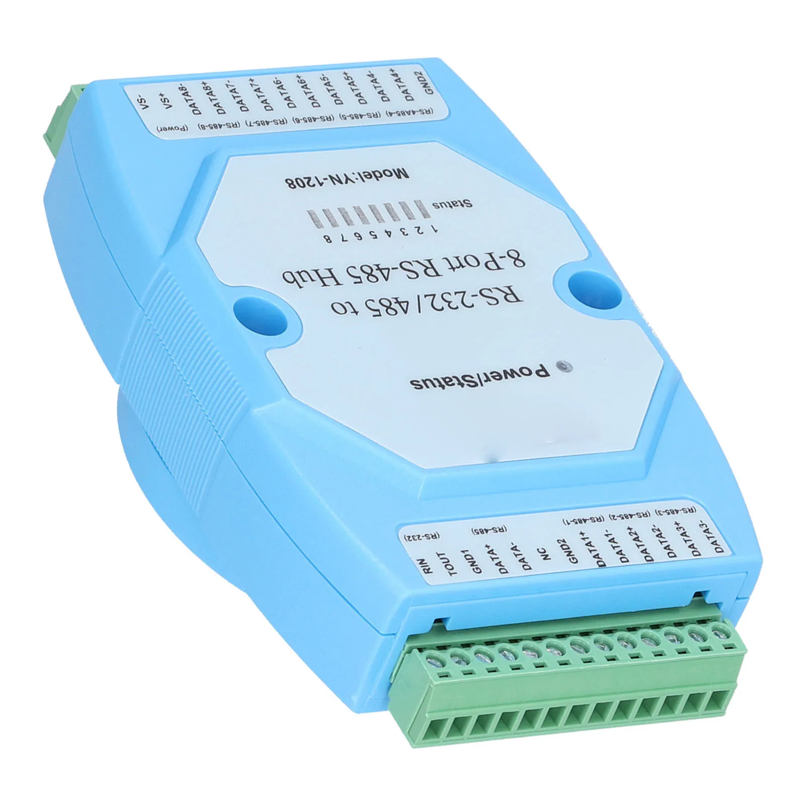 RS485 Hub 8 Ports OptoIsolated AntiInterference HighSpeed Transmission Repeater Distributor DC9-24V