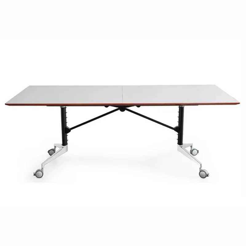 Middle folding with slot folding bar table, can be folded in half to negotiate training conference table