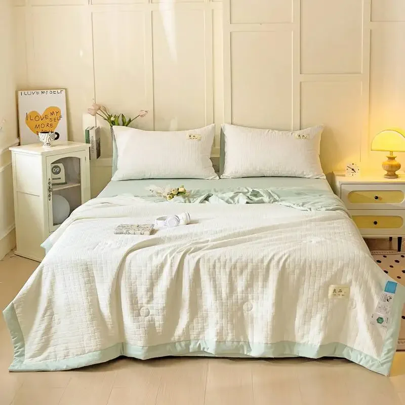 2025 new cool feeling comfortable class A waffle soybean summer quilt four-piece summer air conditioner quilt cool feeling