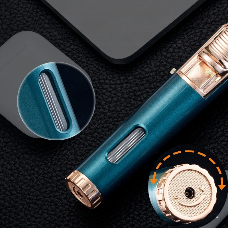 OBON New 317 Direct Charging Cigar Inflatable Lighter with Visual Window Bend Multi Functional Kitchen Igniting Gun