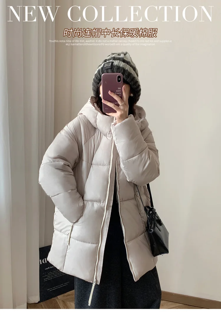 Thick Parkas Coat Jacket Women Zipper Casual Warm Coats Loose Spliced Pockets Hoodies Jackets Parka Sweet Autumn Winter