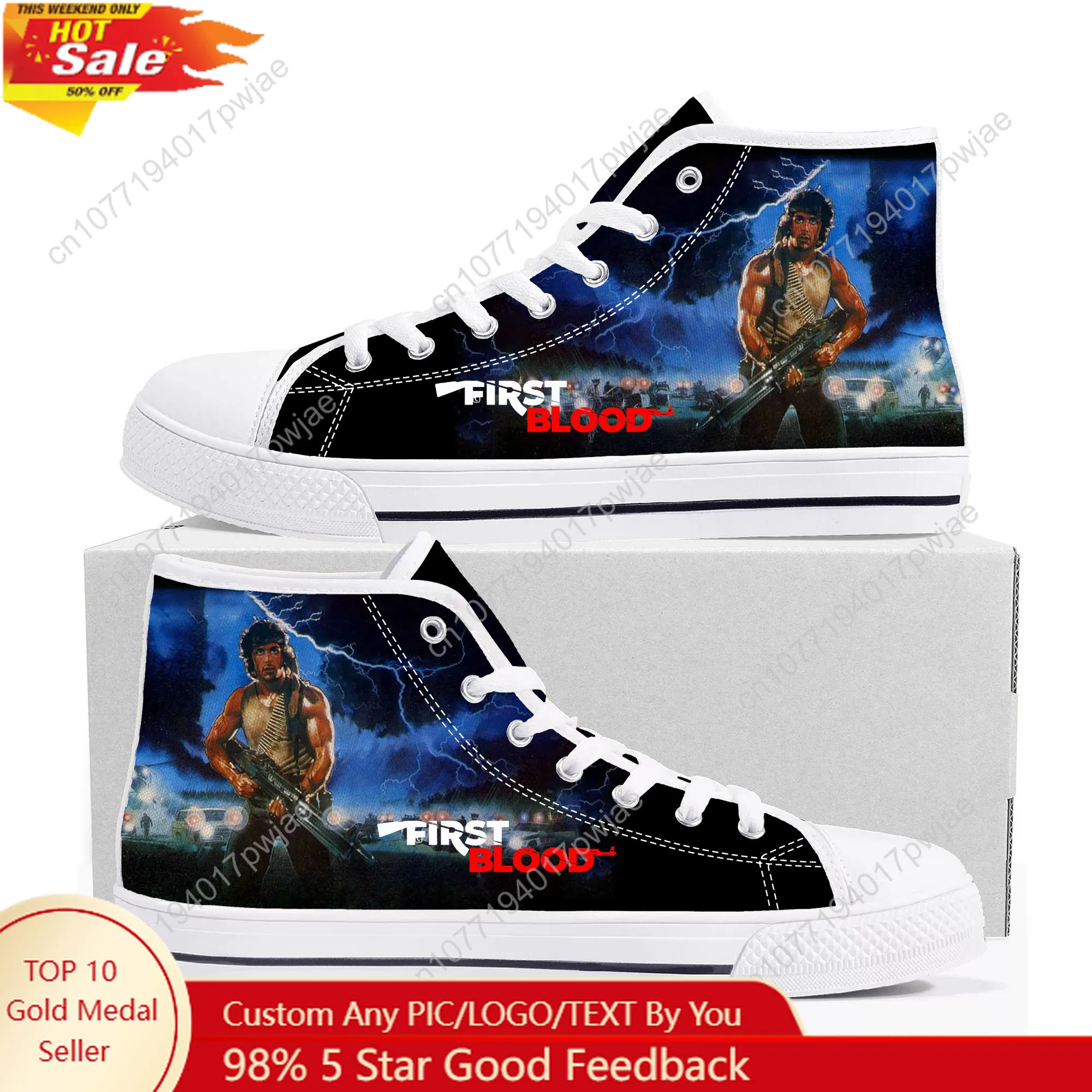 

John Rambo F-First B-Blood High Top High Quality Sneakers Mens Womens Canvas Sneaker Ghana Hiking Casual Shoes Custom Shoes
