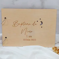 Custom Wedding Guestbook Guest Book for Wedding Baptism Communion Hollow Out Stars and Moon Simple and Romantic Wedding Supplies