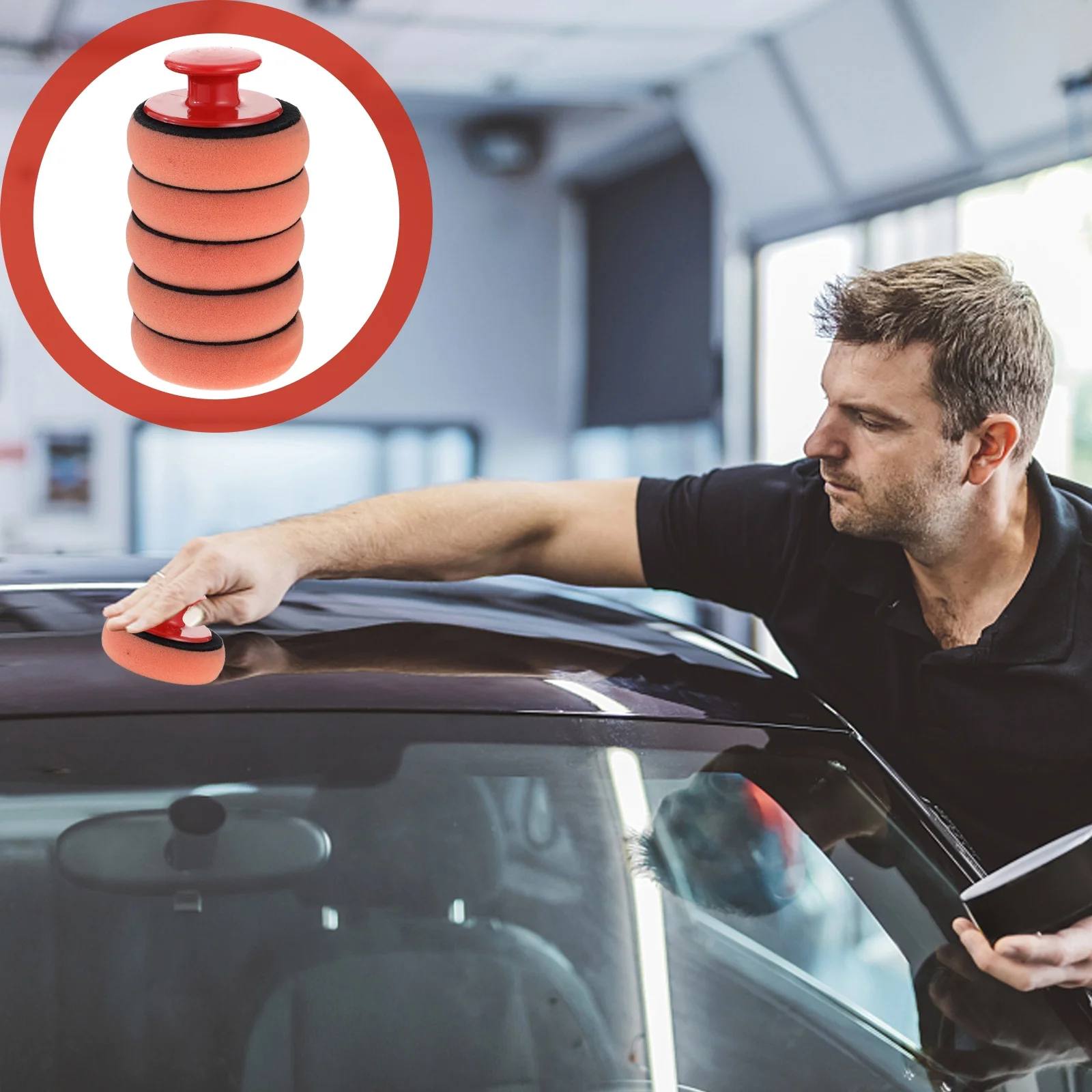 5 قطعة منصات قضيب الشمع سيارة الإسفنج قضيب الصبح وسادة مقبض التلميع الملمع دائم قابلة لإعادة الاستخدام سهلة التخزين