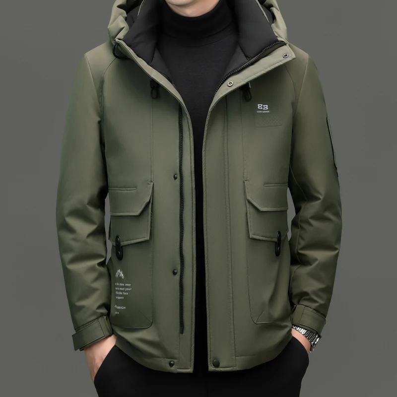 2024 new arrival winter jacket white duck down jackets mens short style fashion thicken warm winter down coat  men parkas men