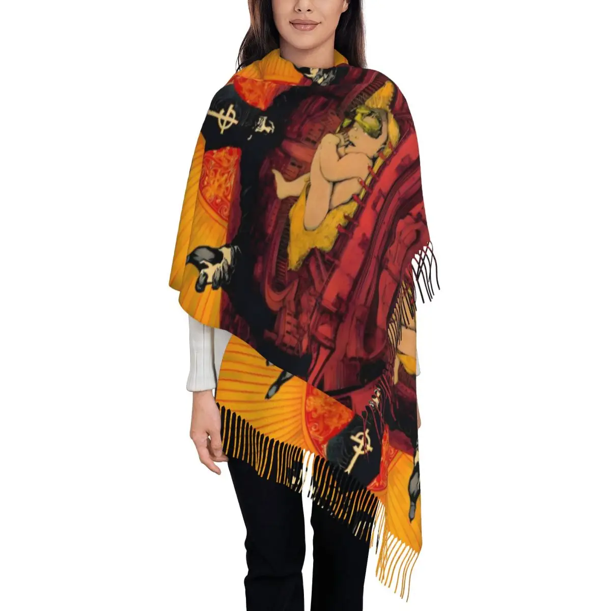 

Ghost Band Scarf for Women Winter Warm Shawls and Wrap Swedish Rock Band Halloween Large Shawl Scarf Ladies