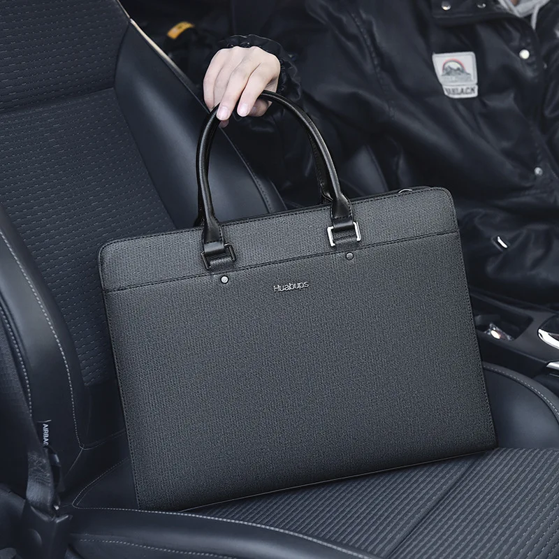 Multi-compartment High-end Briefcase Business New Genuine Handbag Men's Horizontal Laptop Luxury Messenger Bag Men Leather