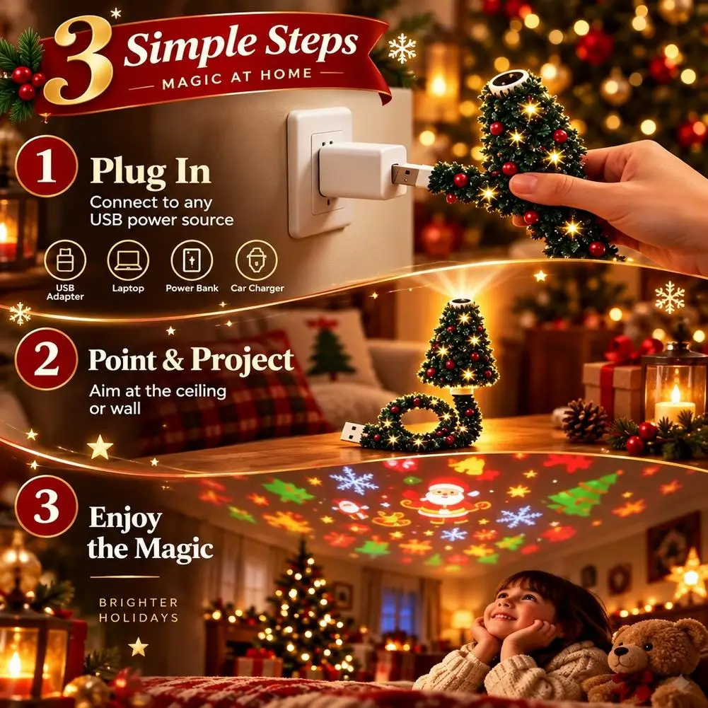 Christmas Portable LED Projection Lamp Home Decoration Projetor Natal Indoor Holiday Party Decoración Décoration Deko Gift