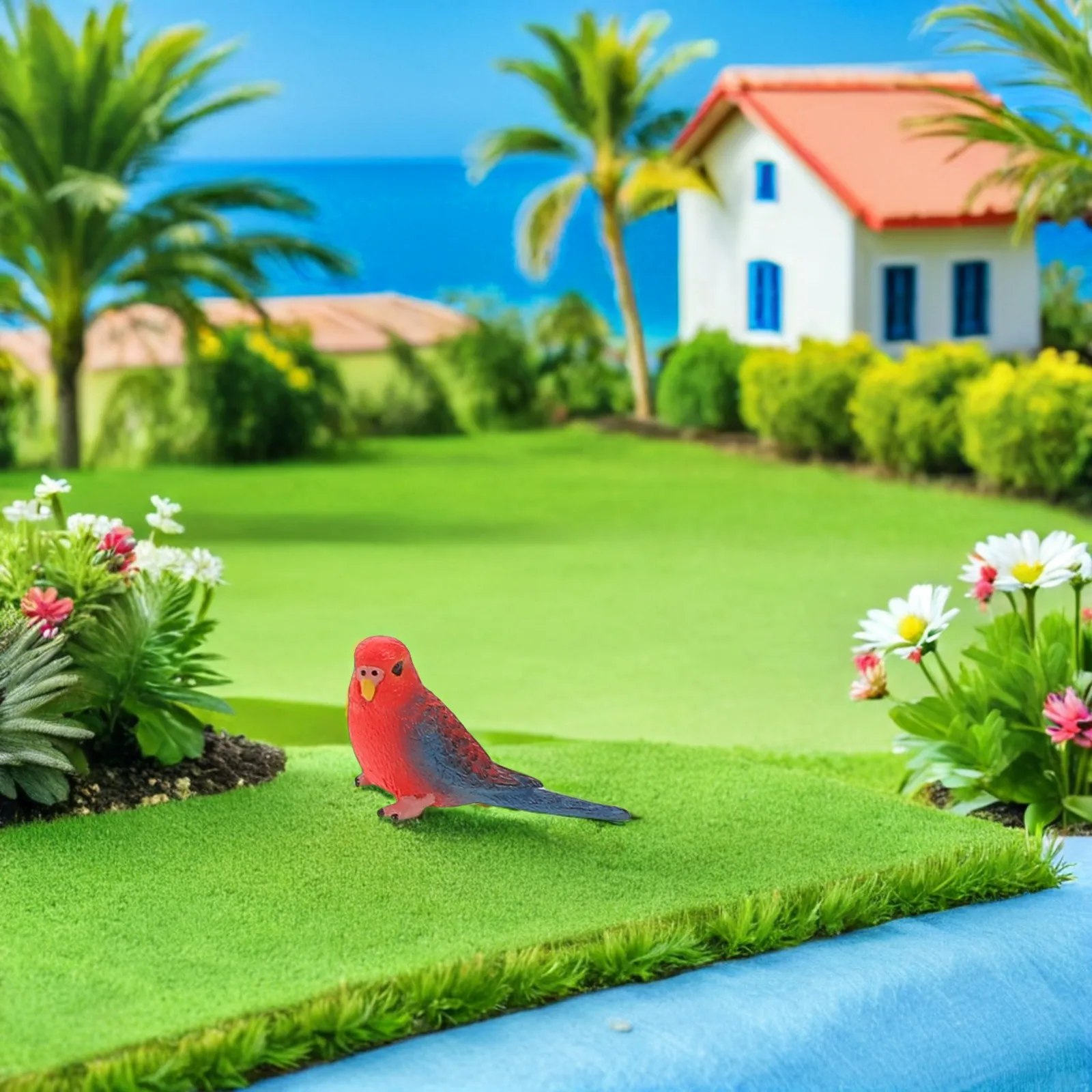 6Pcs Artificial Birds Realistic Parrots Plastic Fake Birds Decorations Kids Education Party Favors Simulated Bird Decoration