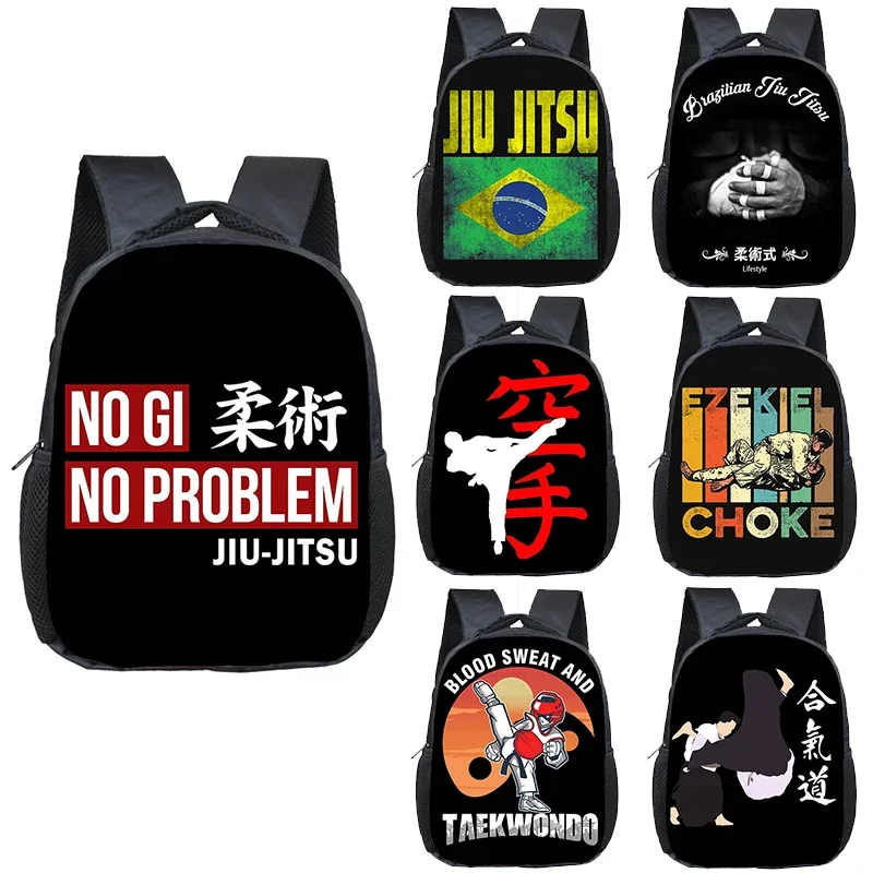 

Jiu-jitsu Brazilian Martial Artser Pattern Backpack Children Schoolbags Judo Aikido Kindergarten Backpack Kids Book Bags Gift