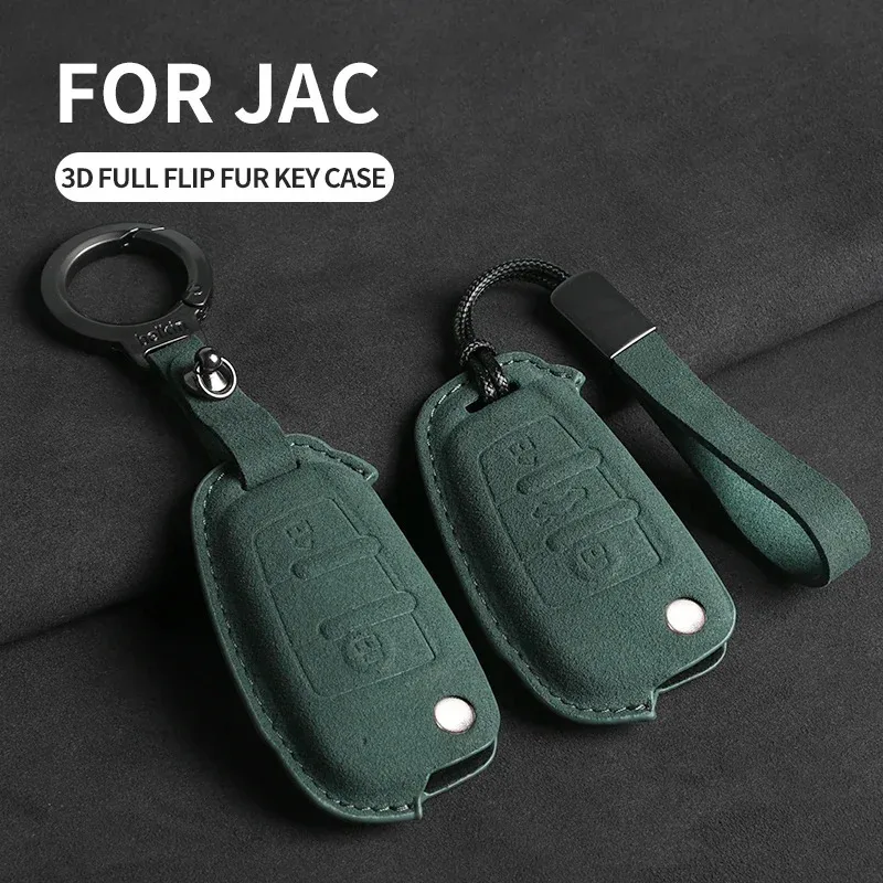 

2 3 Button Suede Car Flip Key Case Cover for JAC S2 Refine S3 S4 S5 S7 R3 A5 JAC A13 A13RS Refine M3 V7 T6 Pickup Fritson T8