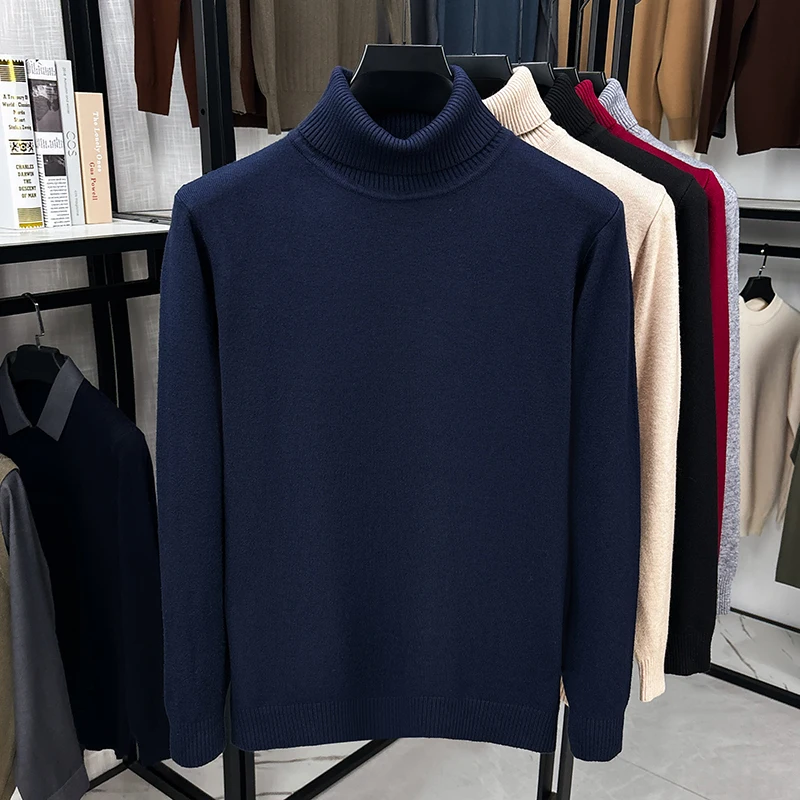 Herren-Strickpullover mit Rollkragen, langen Ärmeln und geripptem Saum und Bündchen, ideal für den urbanen Alltag, den Stadtpendelverkehr, die Freizeit und die kalte Jahreszeit. – Detail 18