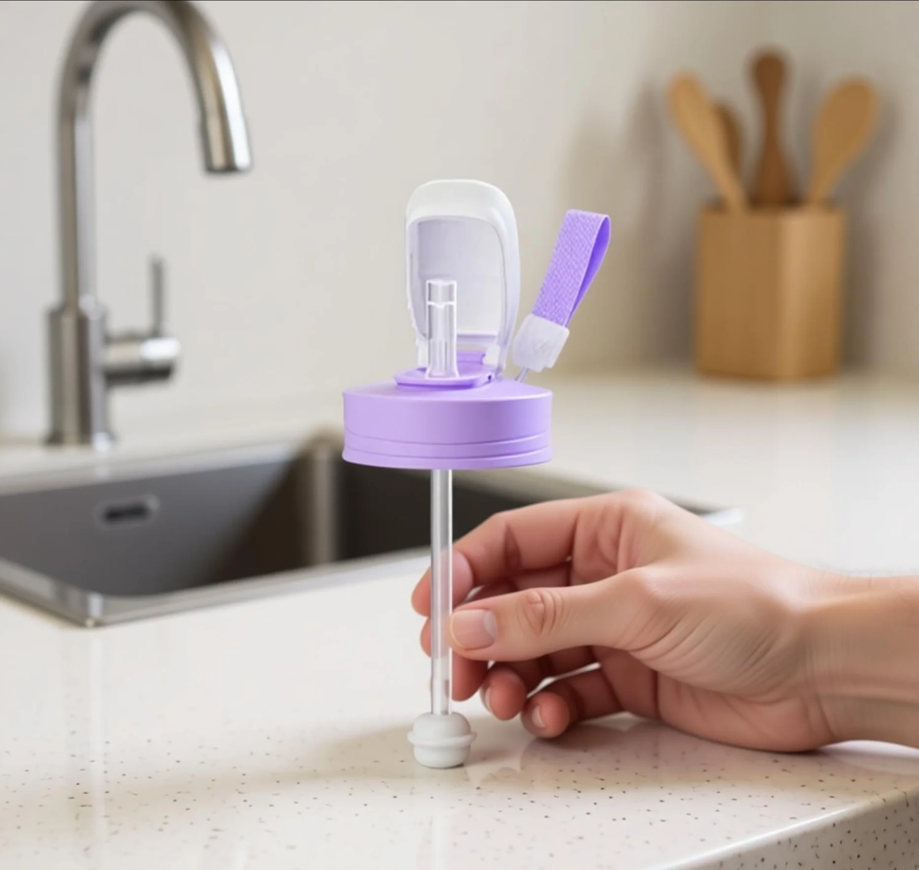 Suitable for third-generation pigeon bottle conversion, cup lid, pigeon handle/wide caliber straight drinking straw,gravity ball