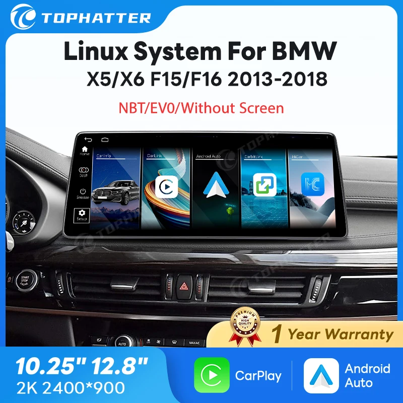 

Linux System 10.25" 12.8" Touch Screen for BMW X5 F15 X6 F16 2014-2018 NBT EVO with Wireless CarPlay Android Auto 2K Display