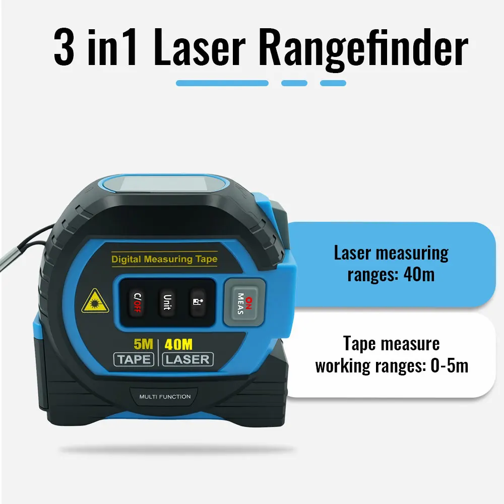 2026 Neues Laser-Messband 3-in-1 Digitales Messband Hochpräziser Laser-Entfernungsmesser Stahl-Messband mit Hoher Elastizität