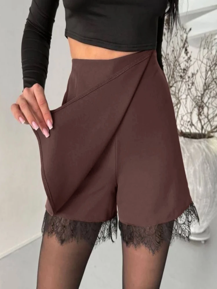 Spring Summer New Design Lace Lace Short Suit Pants Women's Anti-light Culottes Temperament Shorts Womens Shorts Women Clothing