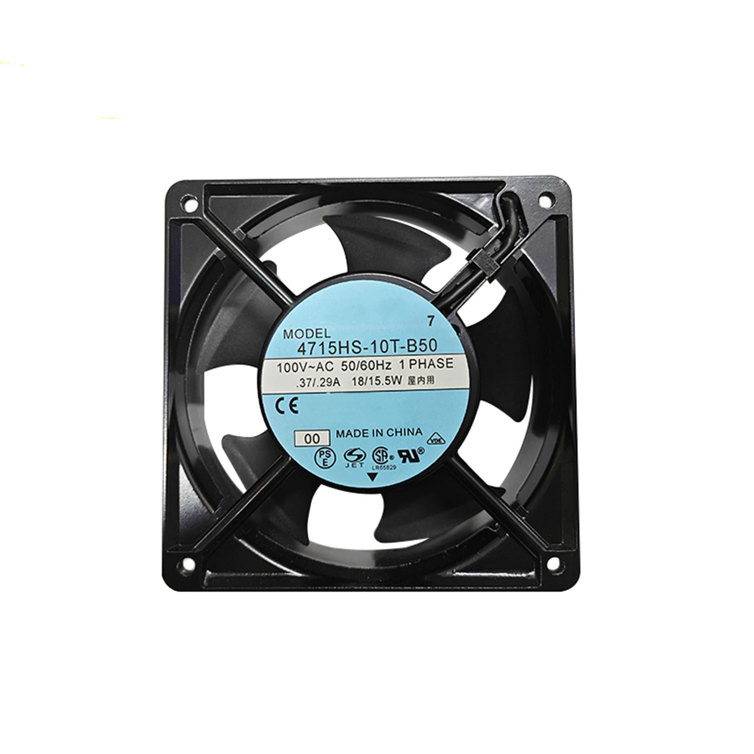 مروحة تبريد 4715HS-10T-B50 AC 100V 0.37/0.29A 18/15.5W 50/60 هرتز 12 سم 12038 120x120x38mm 2-Pin Tab Terminals