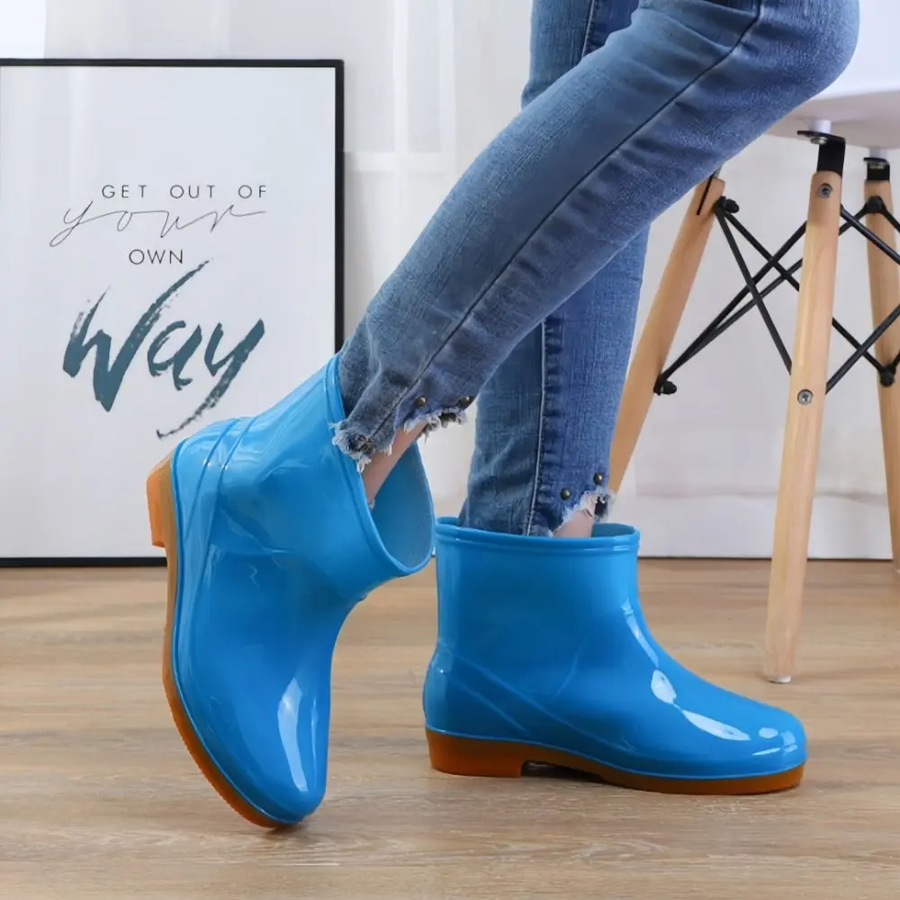 Rutschfeste Damen-Kurzregenstiefel, Wasserdichte Leichte Garten-Regenschuhe, Langlebige Niedrige Wasserschuhe für Outdoor, Küche, Arbeit – Detail 13