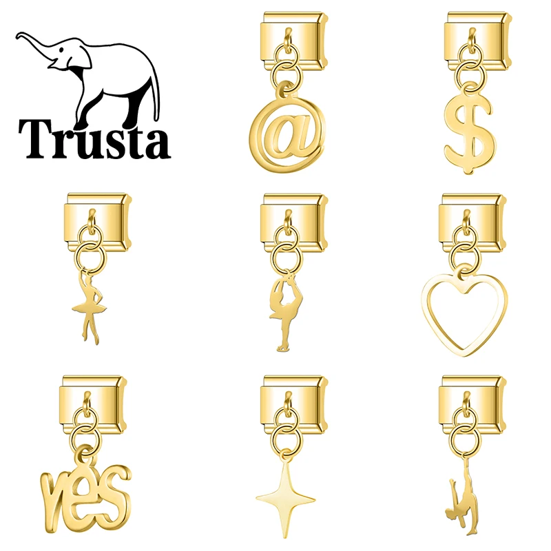 Trusta 2025 Танцевальные символы любви Очарование Итальянские звенья 9 мм Браслет из нержавеющей стали для женщин DIY Ювелирные изделия оптом N547 Trusta 2025 Танцевальные символы любви Очарование Итальянские звенья 9 мм Браслет из нержавеющей стали для женщин DIY Ювелирные изделия оптом N547