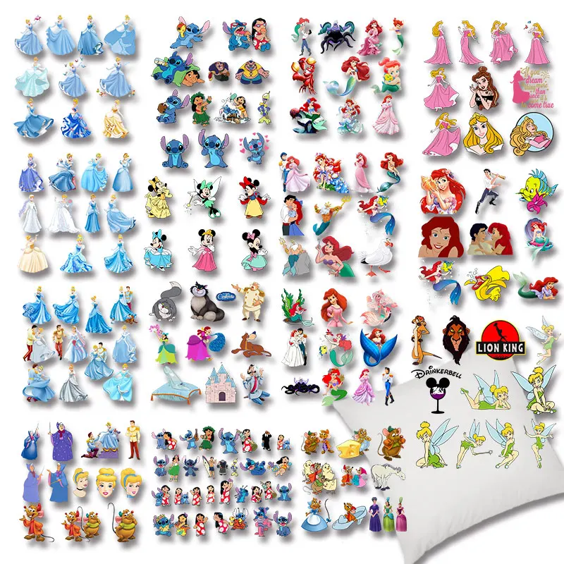 

Princess Small patterns Bundles sales Cloth patches on Jackets bags socks pillow clothes Heat Transfer PVC Patch