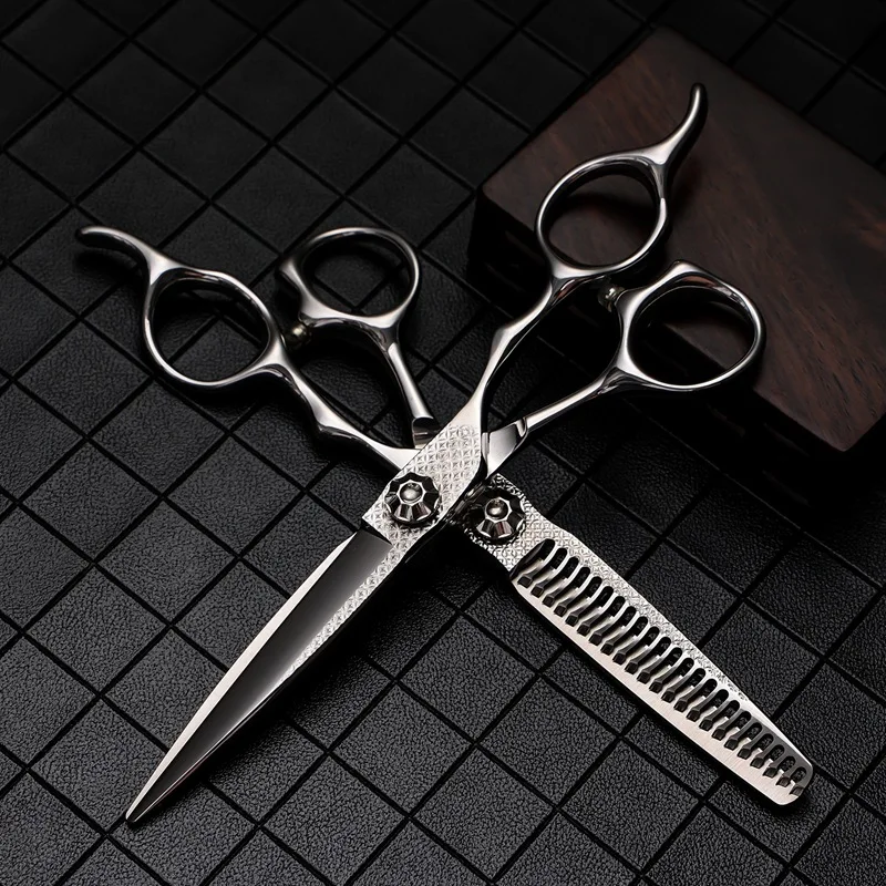 

6Inch Hairdressing ScissorsVG10High-End Barber Dedicated Straight Snips Thinning Scissors Suit