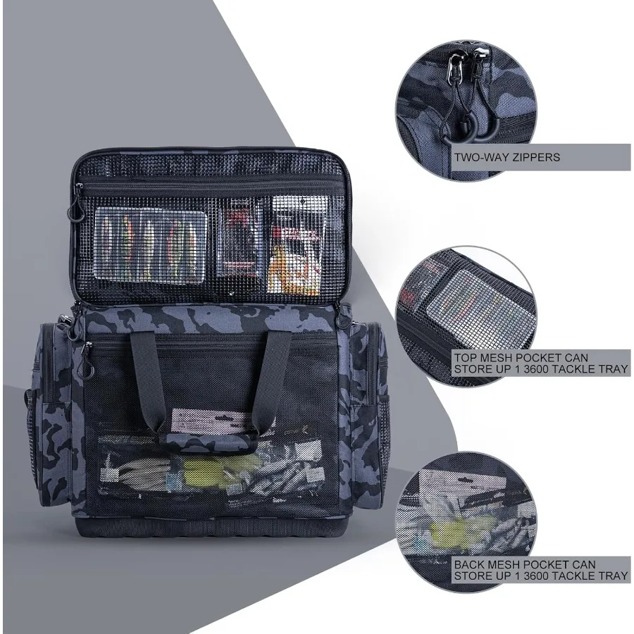 حقيبة معالجة كبيرة من Goture لتخزين صيد الأسماك في المياه المالحة بتصميم مقاوم للماء وجزء سفلي EVA يحمل ما يصل إلى 8 قطع 3700 Plus 4 قطع #5