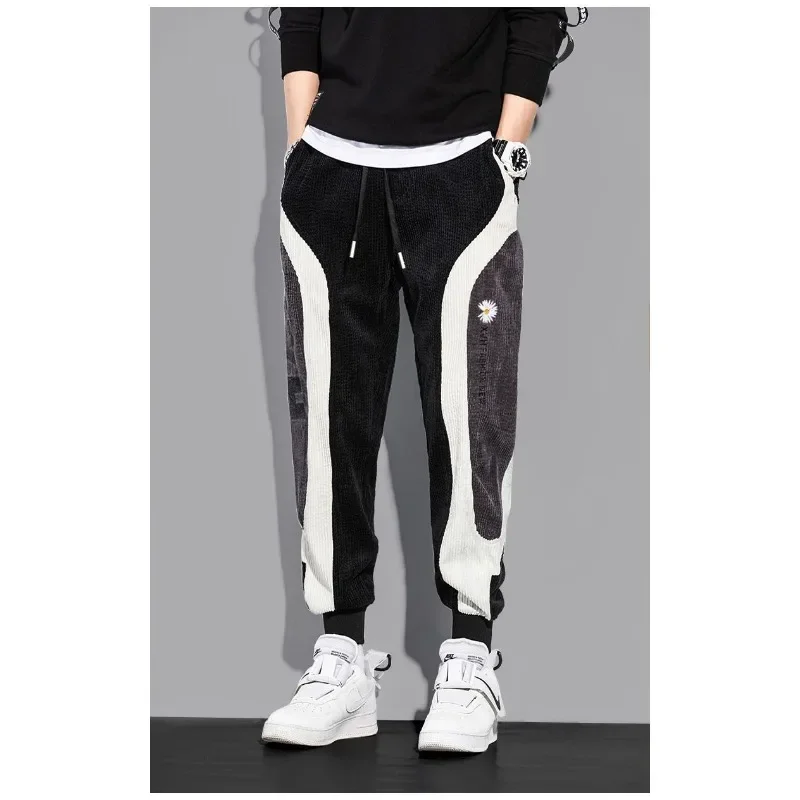 Patchwork Corduroy Pants Men Sweatpants Casual Loose Trouser Joggers Pant Men Clothing Streetwear Cargo Pants New Hip Hop